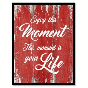 Enjoy This Moment Motivation Quote Saying Gift Ideas Home Decor Wall Art