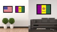 Load image into Gallery viewer, New Orleans Mardi Gras Flag Canvas Print Black Picture Frame
