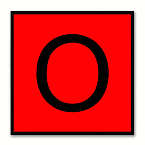 Alphabet O Red Canvas Print Black Frame Kids Bedroom Wall Décor Home Art