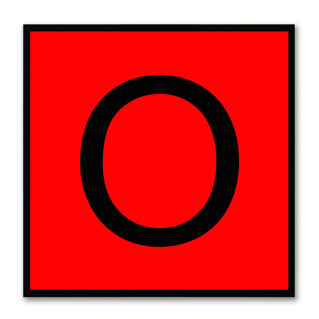 Alphabet O Red Canvas Print Black Frame Kids Bedroom Wall Décor Home Art