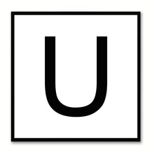 Load image into Gallery viewer, Alphabet U White Canvas Print Black Frame Kids Bedroom Wall Décor Home Art
