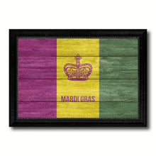 Load image into Gallery viewer, New Orleans Mardi Gras Texture Flag Canvas Print Black Picture Frame
