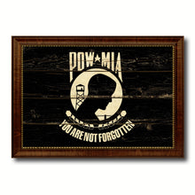 Load image into Gallery viewer, Pow Mia Military Flag Vintage Canvas Print with Brown Picture Frame Gifts Ideas Home Decor Wall Art Decoration
