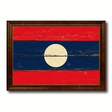 Load image into Gallery viewer, Laos Country Flag Vintage Canvas Print with Brown Picture Frame Home Decor Gifts Wall Art Decoration Artwork
