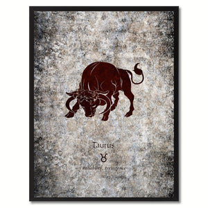 Zodiac Taurus Horoscope Astrology Canvas Print, Black Picture Frame Gifts Home Decor Wall Art Decoration