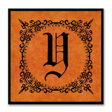 Load image into Gallery viewer, Alphabet Y Orange Canvas Print Black Frame Kids Bedroom Wall Décor Home Art
