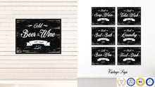 Load image into Gallery viewer, Fresh Beer &amp; Wine Vintage Sign Black Canvas Print Home Decor Wall Art Gifts Picture Frames
