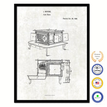 Load image into Gallery viewer, 1836 Cook Stove Old Patent Art Print on Canvas Custom Framed Vintage Home Decor Wall Decoration Great for Gifts
