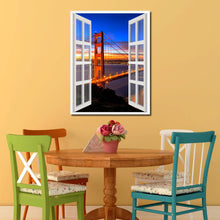 Load image into Gallery viewer, Golden Gate Bridge San Francisco California Sunset Picture French Window Canvas Print with Frame Gifts Home Decor Wall Art Collection
