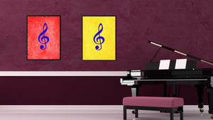 Treble Music Yellow Canvas Print Pictures Frames Office Home Décor Wall Art Gifts