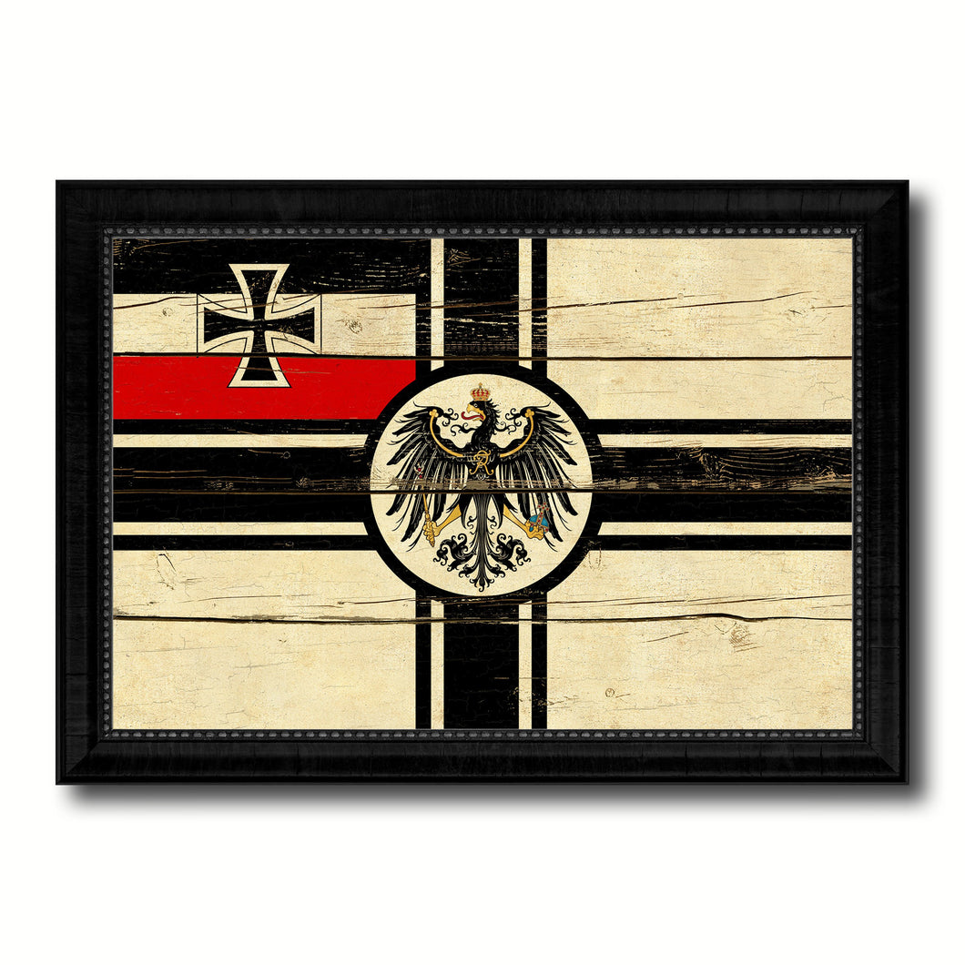 Imperial German Navy 1867-1871 War Military Flag Vintage Canvas Print with Black Picture Frame Home Decor Wall Art Decoration Gift Ideas