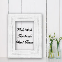 Load image into Gallery viewer, White Wash Shabby Chic Home Decor Custom Frame Great for Farmhouse Vintage Rustic Wood Picture Frame
