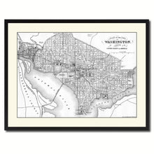 Load image into Gallery viewer, Washington DC Vintage B&amp;W Map Canvas Print, Picture Frame Home Decor Wall Art Gift Ideas
