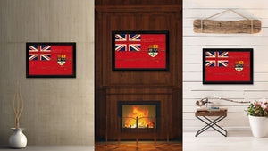 Canadian Red Ensign City Canada Country Vintage Flag Canvas Print Black Picture Frame
