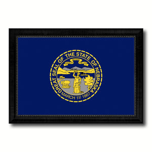 Nebraska State Flag Canvas Print with Custom Black Picture Frame Home Decor Wall Art Decoration Gifts