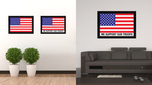 Load image into Gallery viewer, We Support Our Troops Military Flag Canvas Print Black Picture Frame Gifts Home Decor Wall Art
