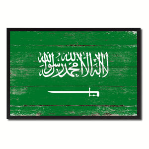 Saudi Arabia Country National Flag Vintage Canvas Print with Picture Frame Home Decor Wall Art Collection Gift Ideas