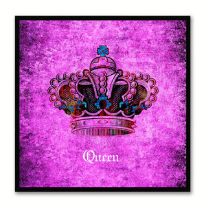 Queen Purple Canvas Print Black Frame Kids Bedroom Wall Home Décor