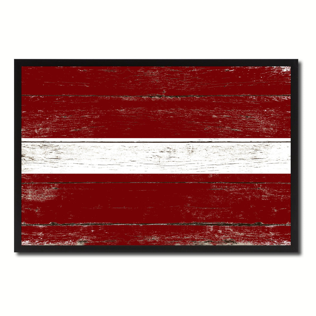Latvia Country National Flag Vintage Canvas Print with Picture Frame Home Decor Wall Art Collection Gift Ideas