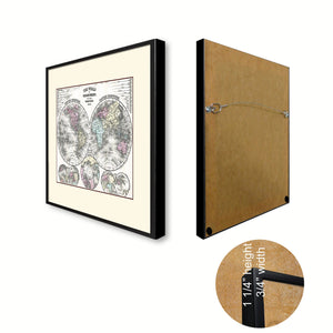 World Vintage Antique Map Wall Art Home Decor Gift Ideas Canvas Print Custom Picture Frame