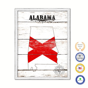 Alabama Flag Gifts Home Decor Wall Art Canvas Print with Custom Picture Frame