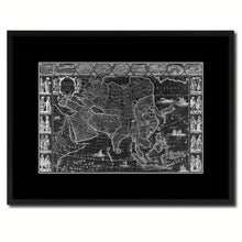 Load image into Gallery viewer, Asia Vintage Monochrome Map Canvas Print, Gifts Picture Frames Home Decor Wall Art
