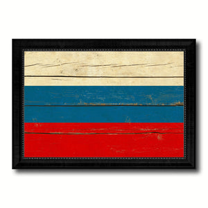 Russia Country Flag Vintage Canvas Print with Black Picture Frame Home Decor Gifts Wall Art Decoration Artwork