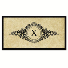 Load image into Gallery viewer, Alphabet Letter X Brown Canvas Print, Black Custom Frame

