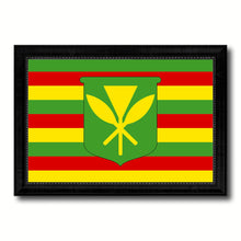 Load image into Gallery viewer, Kanaka Maoli City Hawaii State Flag Canvas Print Black Picture Frame
