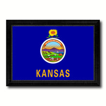 Load image into Gallery viewer, Kansas State Flag Canvas Print with Custom Black Picture Frame Home Decor Wall Art Decoration Gifts
