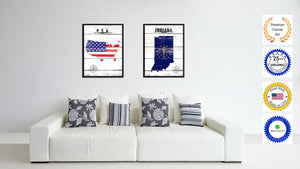 Indiana State Flag Gifts Home Decor Wall Art Canvas Print Picture Frames