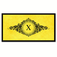 Load image into Gallery viewer, Alphabet Letter X Yellow Canvas Print, Black Custom Frame
