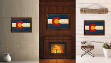 Load image into Gallery viewer, Colorado State Vintage Flag Canvas Print with Brown Picture Frame Home Decor Man Cave Wall Art Collectible Decoration Artwork Gifts
