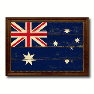 Australia Country Flag Vintage Canvas Print with Brown Picture Frame Home Decor Gifts Wall Art Decoration Artwork