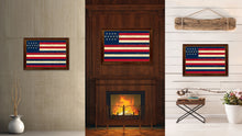 Load image into Gallery viewer, Serapis John Paul Joans Historical Revolutionary flag Vintage Canvas Print with Brown Picture Frame Gifts Ideas Home Decor Wall Art Decoration
