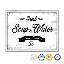 Load image into Gallery viewer, Fresh Soap &amp; Water Vintage Sign Gifts Home Decor Wall Art Canvas Print with Custom Picture Frame
