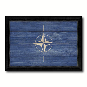 Nato Country Flag Texture Canvas Print with Black Picture Frame Home Decor Wall Art Decoration Collection Gift Ideas