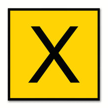 Load image into Gallery viewer, Alphabet X Yellow Canvas Print Black Frame Kids Bedroom Wall Décor Home Art
