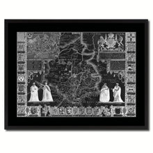 Load image into Gallery viewer, Cambridgeshire Vintage Monochrome Map Canvas Print, Gifts Picture Frames Home Decor Wall Art
