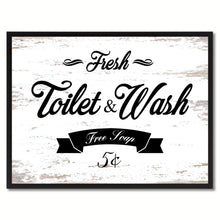 Load image into Gallery viewer, Fresh Toilet &amp; Wash Vintage Sign White Canvas Print Home Decor Wall Art Gifts Picture Frames
