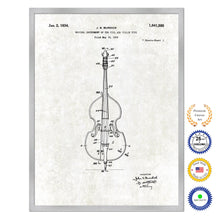 Load image into Gallery viewer, 1934 Violin Old Patent Art Print on Canvas Custom Framed Vintage Home Decor Wall Decoration Great for Gifts
