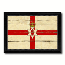 Load image into Gallery viewer, North Irish Ulster City Northern Ireland Country Vintage Flag Canvas Print Black Picture Frame

