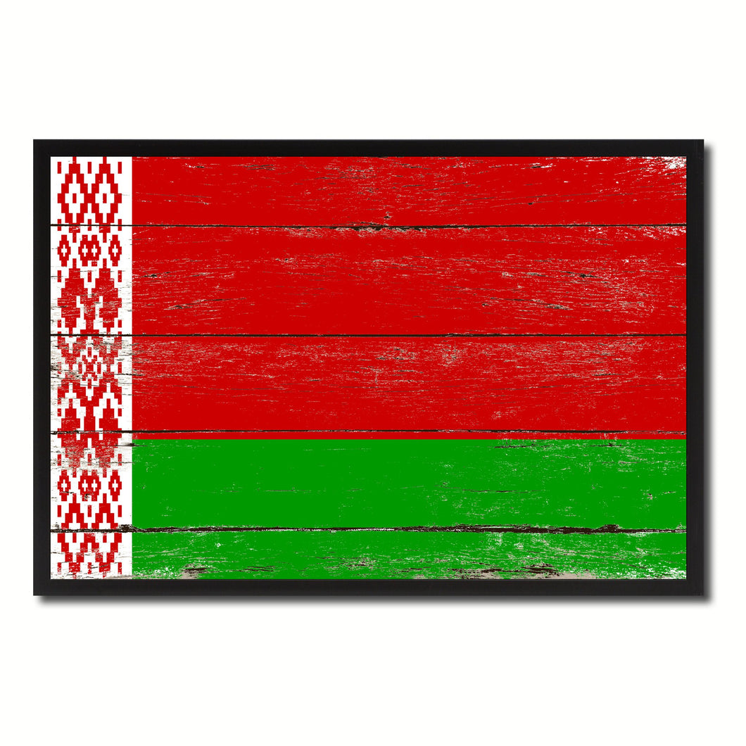 Belarus Country National Flag Vintage Canvas Print with Picture Frame Home Decor Wall Art Collection Gift Ideas