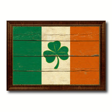 Load image into Gallery viewer, Ireland Saint Patrick Flag Vintage Canvas Print with Brown Picture Frame Gifts Ideas Home Decor Wall Art Decoration
