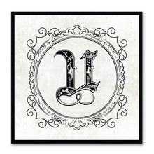 Load image into Gallery viewer, Alphabet U White Canvas Print Black Frame Kids Bedroom Wall Décor Home Art
