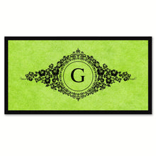 Load image into Gallery viewer, Alphabet Letter G Green Canvas Print, Black Custom Frame
