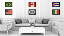 Load image into Gallery viewer, Nova Scotia Province City Canada Country Texture Flag Canvas Print Black Picture Frame
