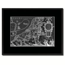 Load image into Gallery viewer, Leo Belgicvs Vintage Monochrome Map Canvas Print, Gifts Picture Frames Home Decor Wall Art
