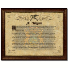 Load image into Gallery viewer, Michigan Vintage History Flag Canvas Print, Picture Frame Gift Ideas Home Décor Wall Art Decoration
