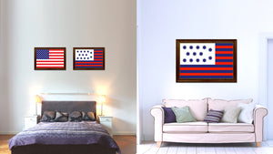 Guilford Courthouse North Carolina Revolutionary War Military Flag Canvas Print with Brown Picture Frame Home Decor Wall Art Gift Ideas